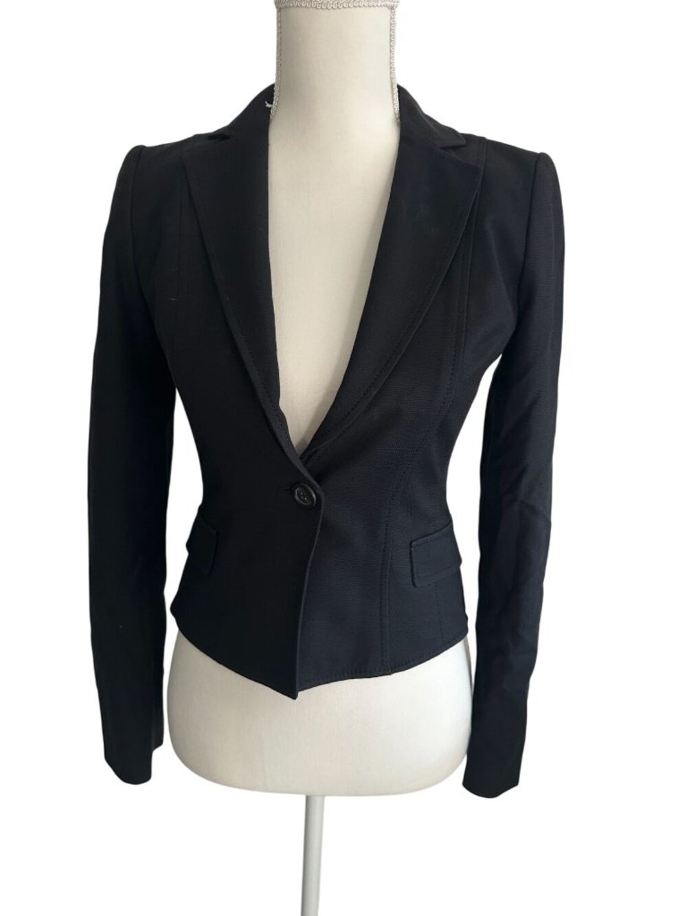 ELIE TAHARI Black Buttoned Blazer Jacket Size 0